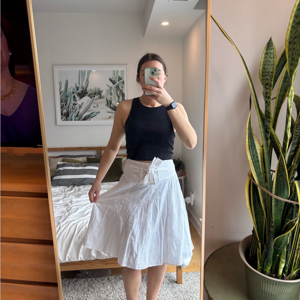 Coupe White A-Line Skirt
